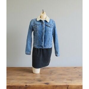 Levi's Sherpa Lined Denim Trucker Jacket Women's Size Small Jean Jacket